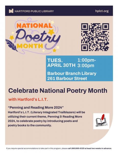 Image for event: Celebrate National Poetry Month
